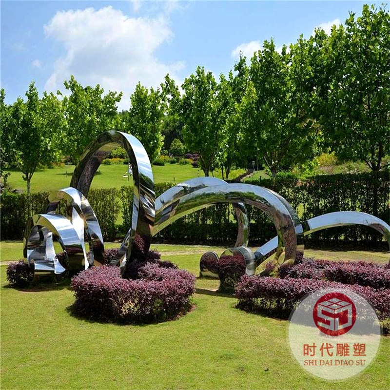 不銹鋼雕塑定制大型鐵藝圓環(huán)金屬戶外學校園林發(fā)光景觀裝飾品擺件
