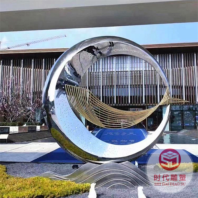 不銹鋼園林景觀雕塑定制戶外大型玻璃鋼雕塑地標(biāo)建筑售樓處擺件