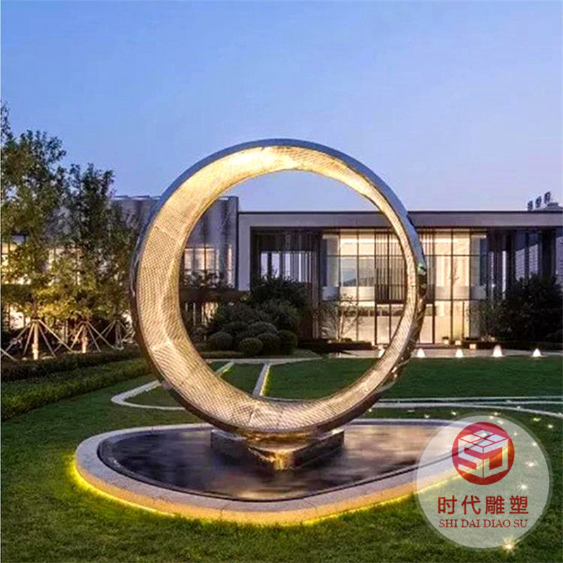 不銹鋼太湖石雕塑售樓部庭院景觀酒店戶外大型落地?cái)[件不銹鋼雕塑