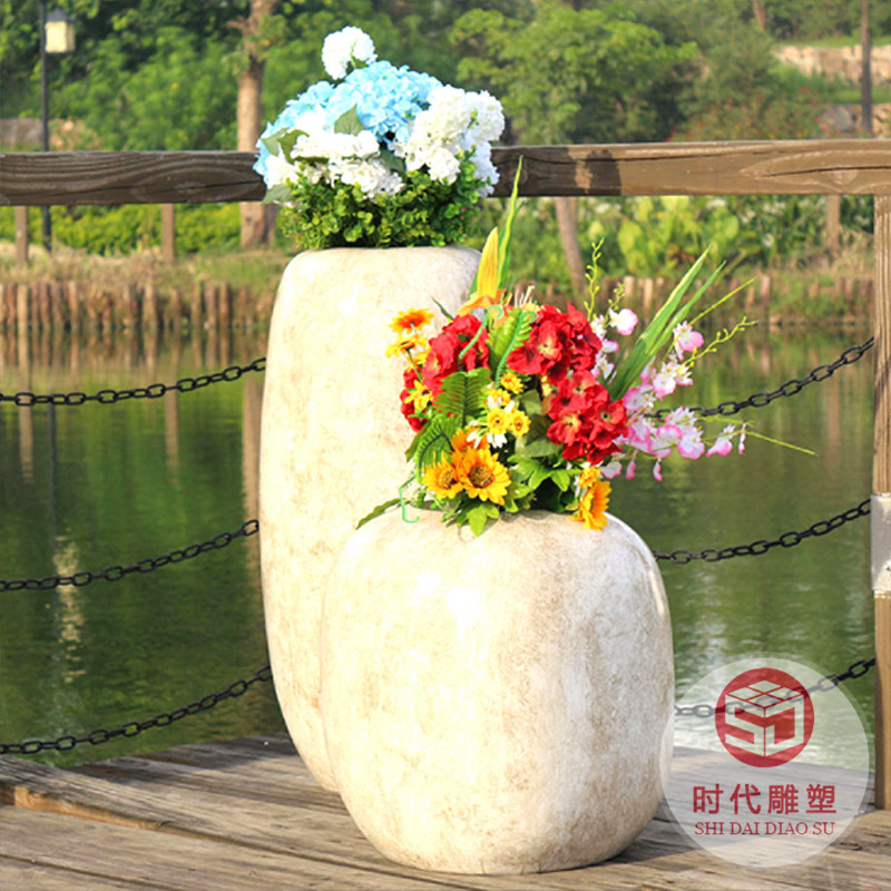 玻璃鋼花盆戶(hù)外大型花器公園學(xué)校橢圓花缽商場(chǎng)街道簡(jiǎn)約美陳大花箱