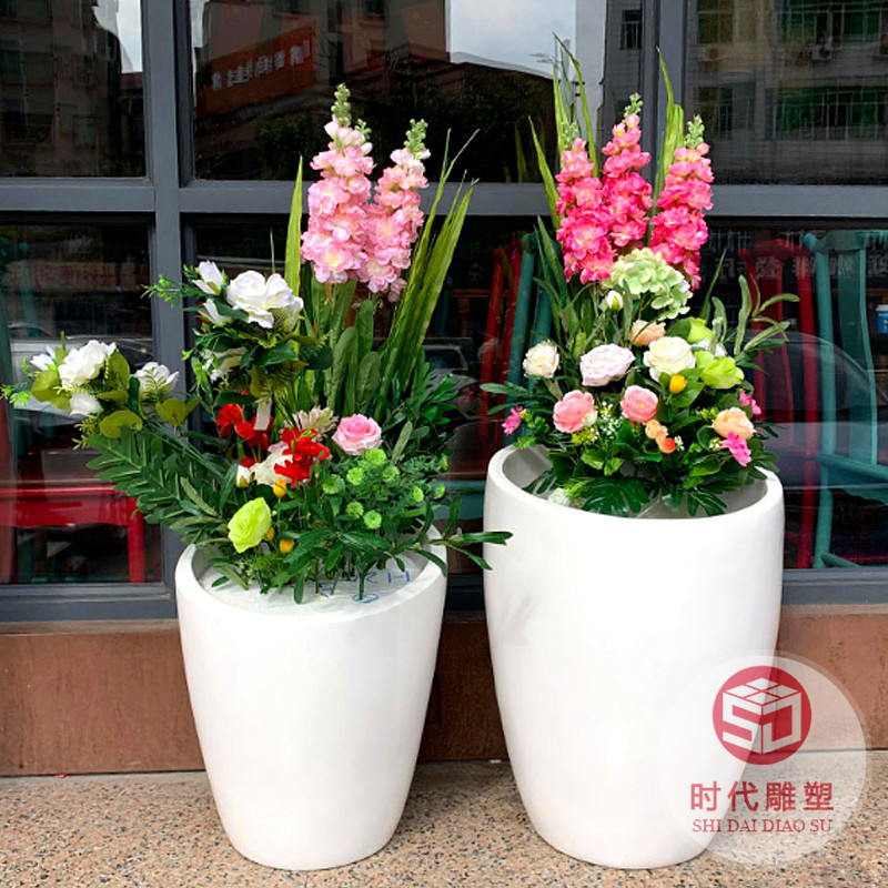 創(chuàng)意戶(hù)外商場(chǎng)玻璃鋼花盆售樓處花瓶花槽異形酒店花缽裝飾美陳廠家