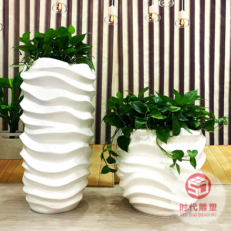 廠價(jià)銷(xiāo)售落地花瓶立體綠化玻璃鋼花盆盆栽多肉辦公室仿玻璃鋼裝飾