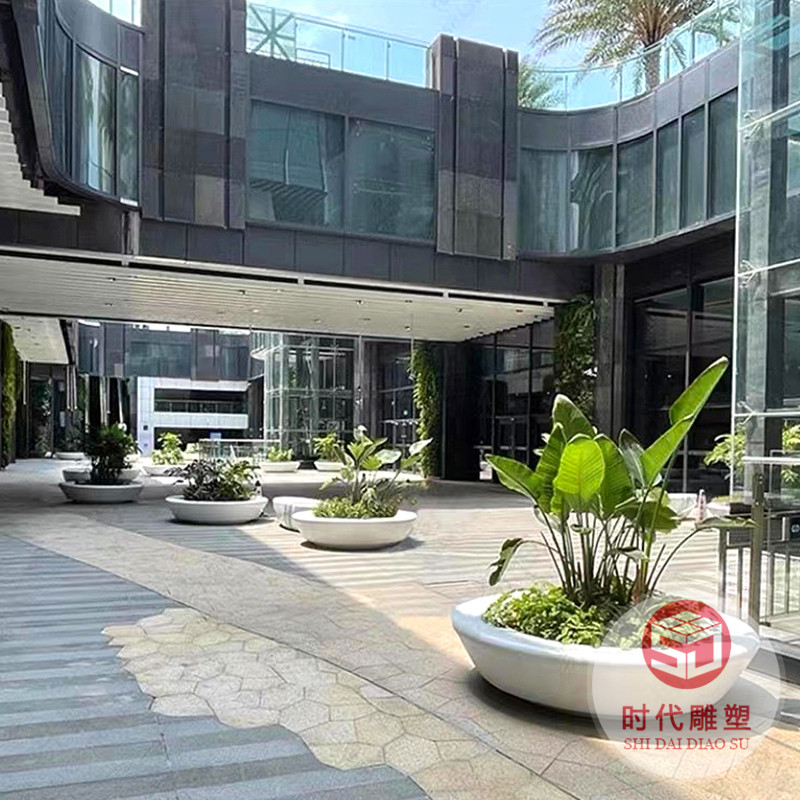 玻璃鋼花盆商場(chǎng)圓形花缽戶(hù)外組合花器玻璃鋼商場(chǎng)美陳現(xiàn)貨速發(fā)廠家