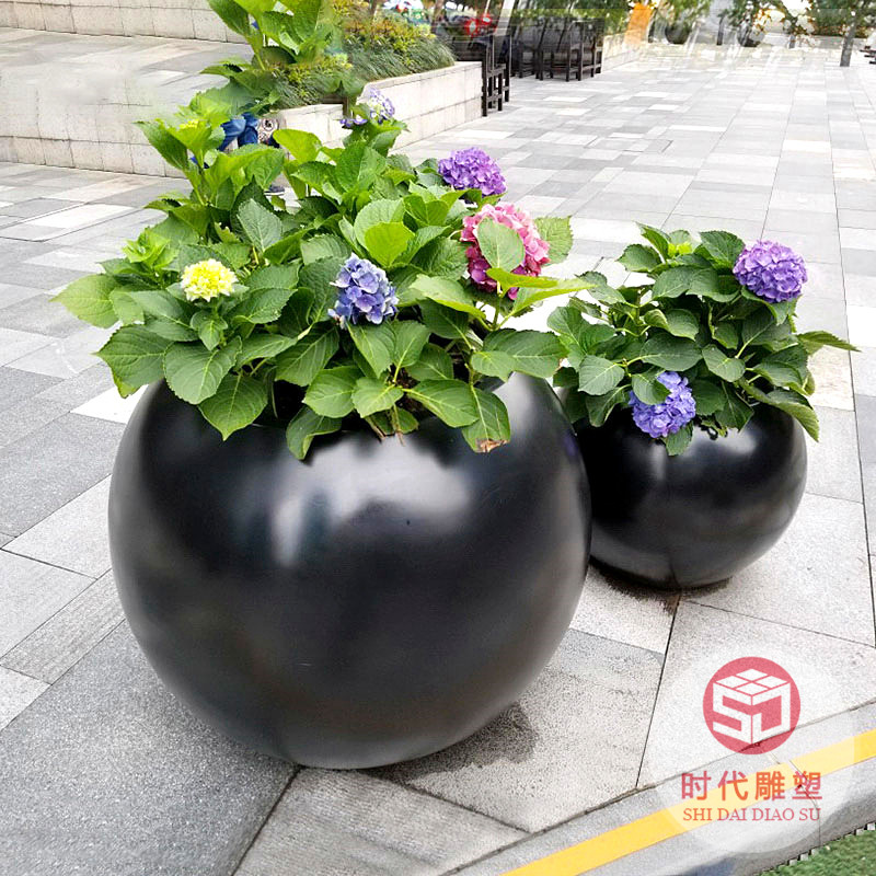 定制戶(hù)外玻璃鋼花箱移動(dòng)方形花缽花槽酒店售樓部美陳商場(chǎng)組合花盆