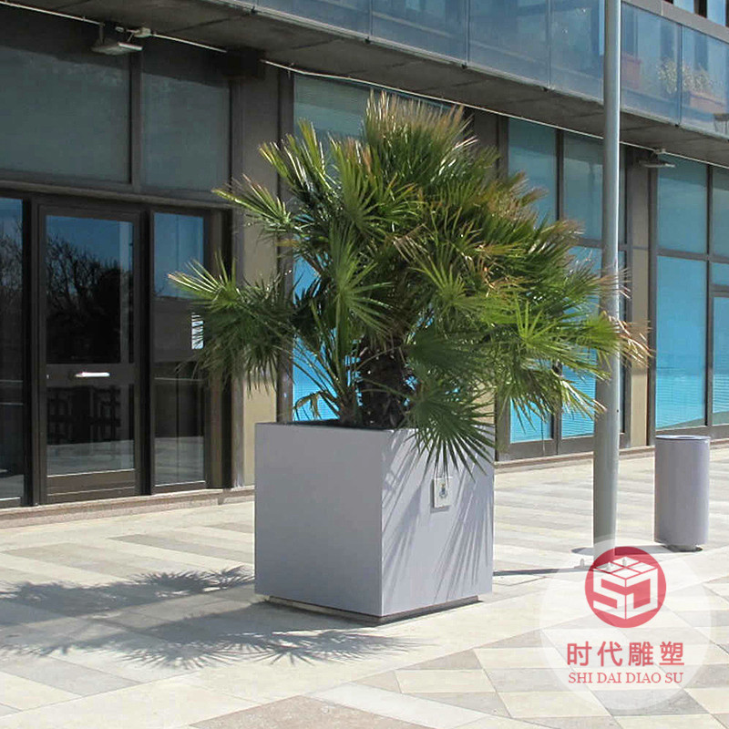 北歐風簡約水泥花盆帶木腿落地室內創(chuàng)意高檔裝飾木腿水泥花盆廠家