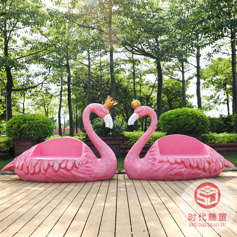戶(hù)外卡通動(dòng)物兔子恐龍休閑座椅幼兒園庭院商場(chǎng)玻璃鋼雕塑景觀擺件