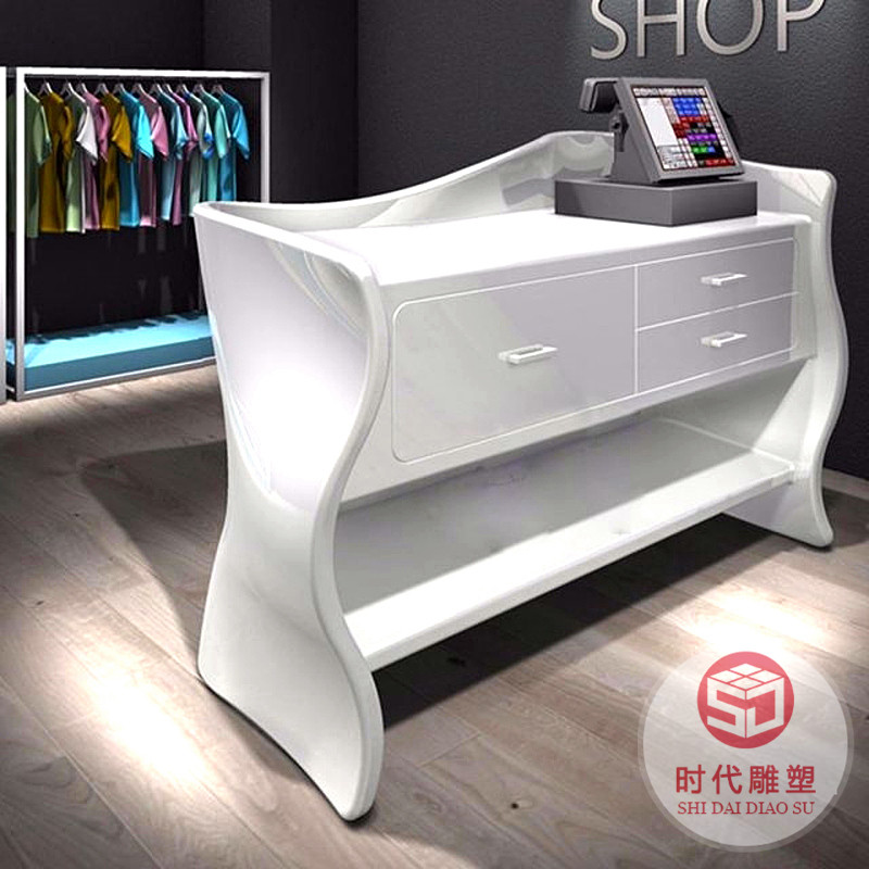 培訓機構(gòu)玻璃鋼吧臺收銀臺創(chuàng)意公司前臺接待臺美容院迎賓臺可定制