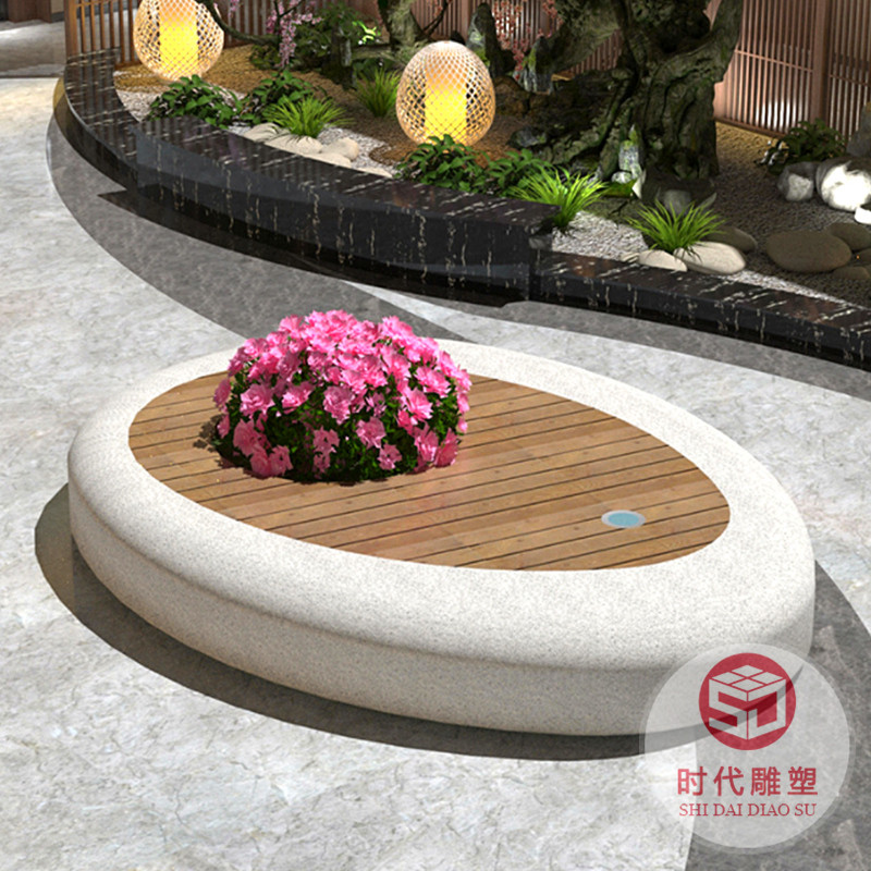 商場(chǎng)玻璃鋼坐凳景觀花池休閑椅異形戶外樹(shù)池公共休息創(chuàng)意坐凳定制