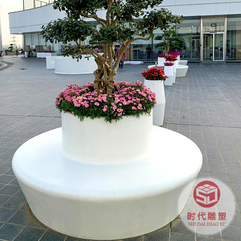 廠家玻璃鋼樹(shù)池坐凳大型景觀異形圓形樹(shù)池座椅玻璃鋼休閑異形座椅