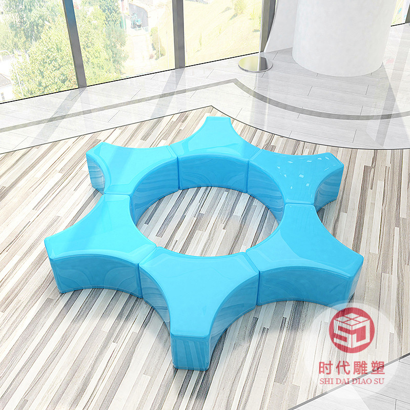創(chuàng)意玻璃鋼月亮休閑椅商場(chǎng)美陳座椅等候椅醫(yī)院休息區(qū)組合休閑座椅