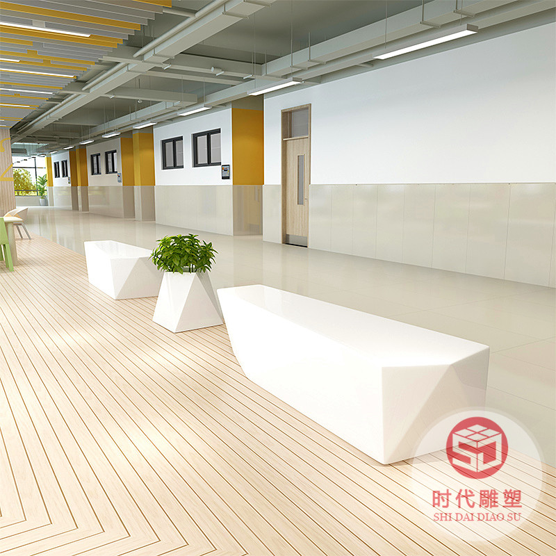 商場玻璃鋼休閑座椅戶外商業(yè)酒店創(chuàng)意公共休息區(qū)花盆坐凳定制公園