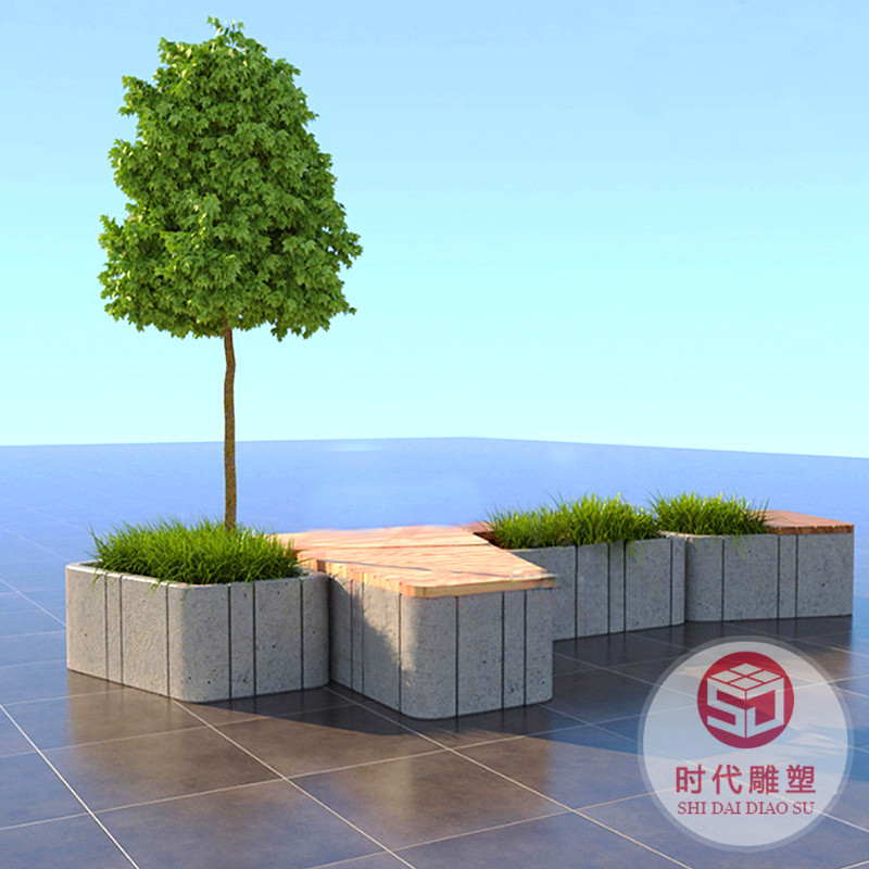 定制戶外玻璃鋼樹池坐凳創(chuàng)意景觀園林花壇座椅商場休息等候休閑椅